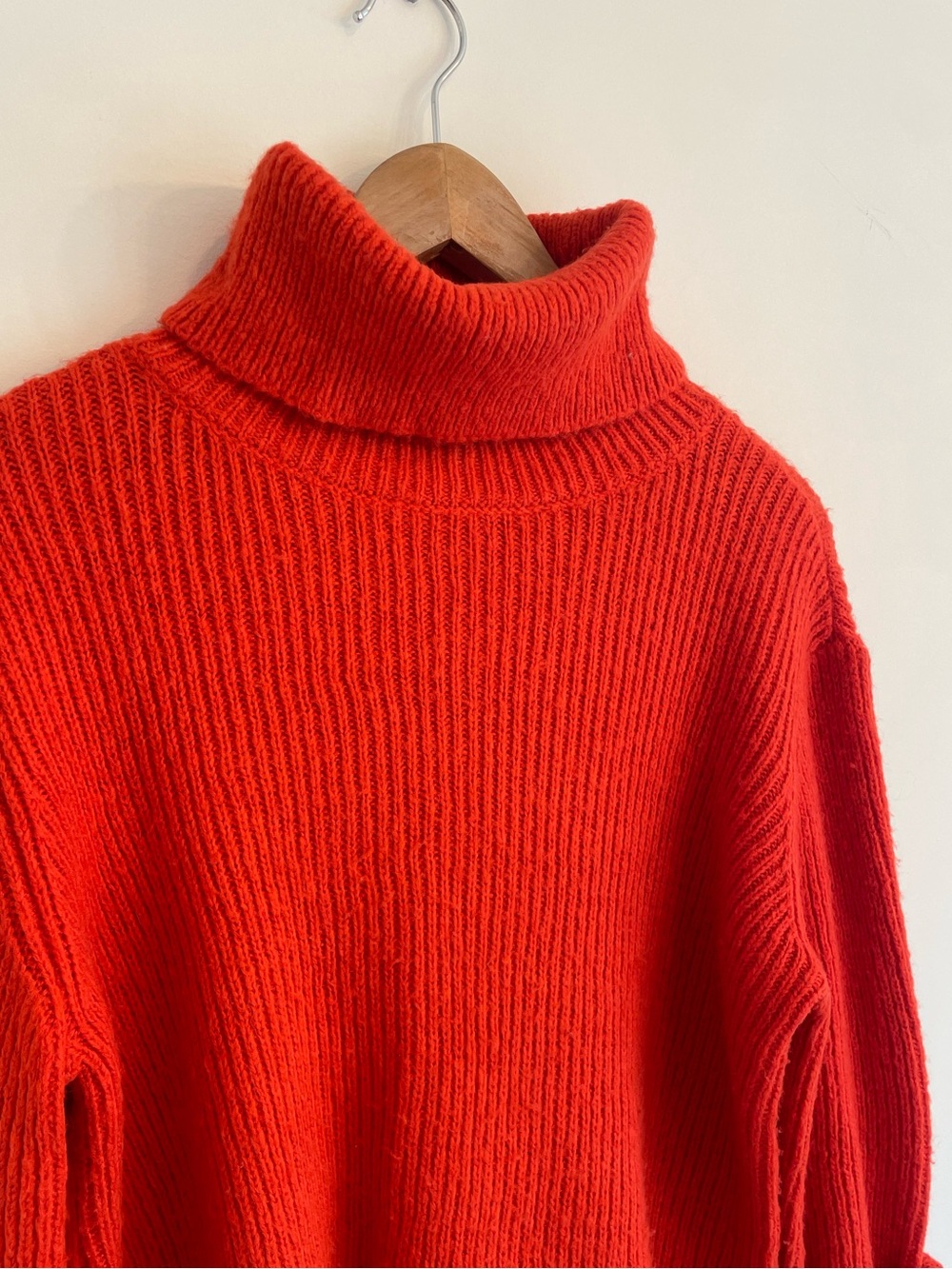 Pumpkin Orange Chunky Turtleneck Sweater